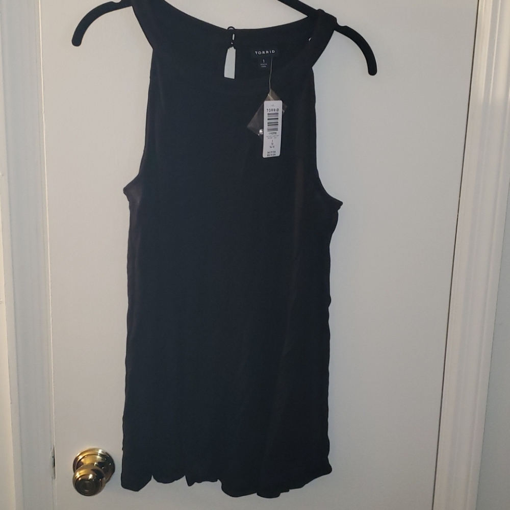 NWT torrid high neck black peplum tank size 1